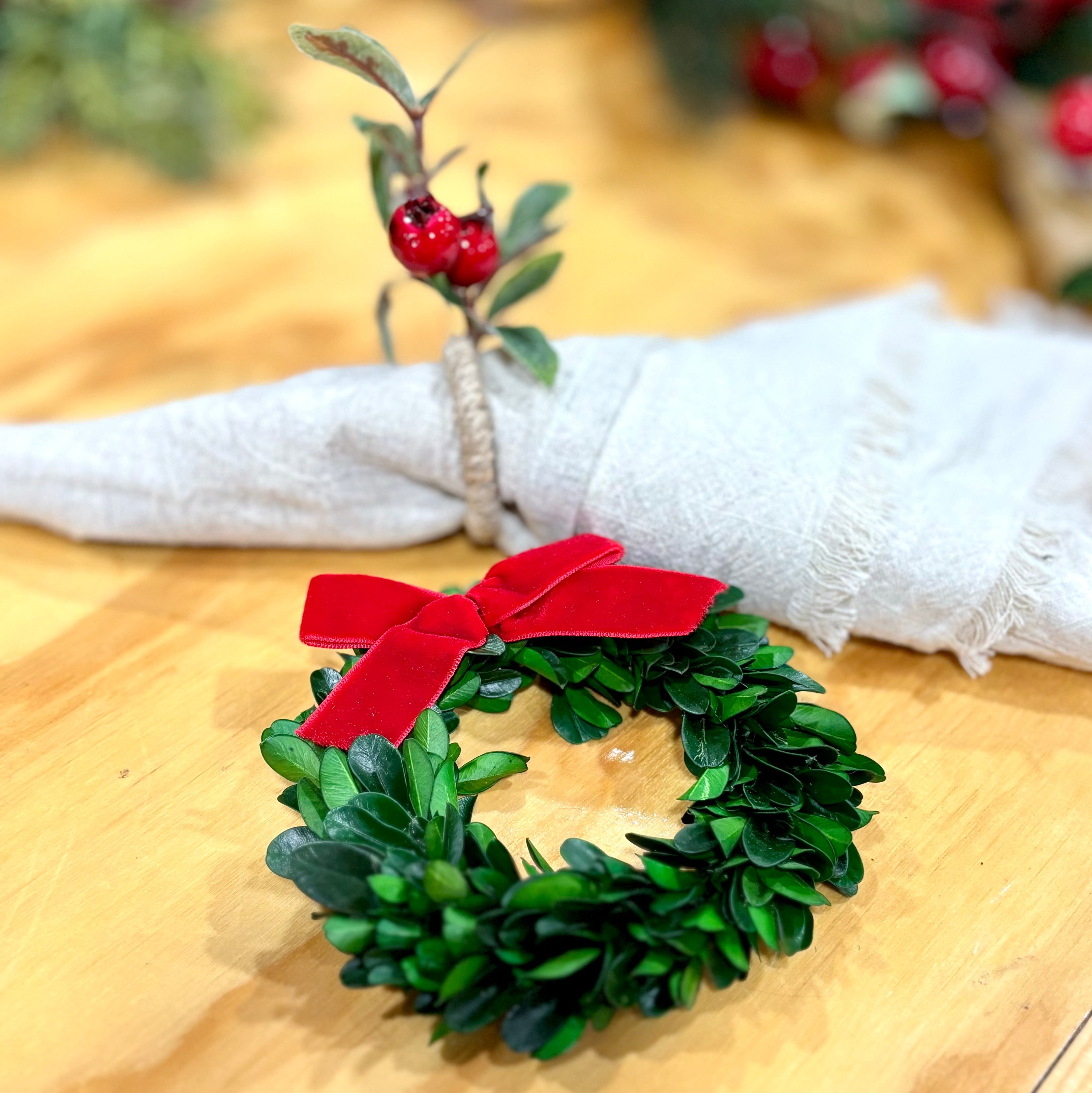 Preserved Boxwood Wreath Ornament