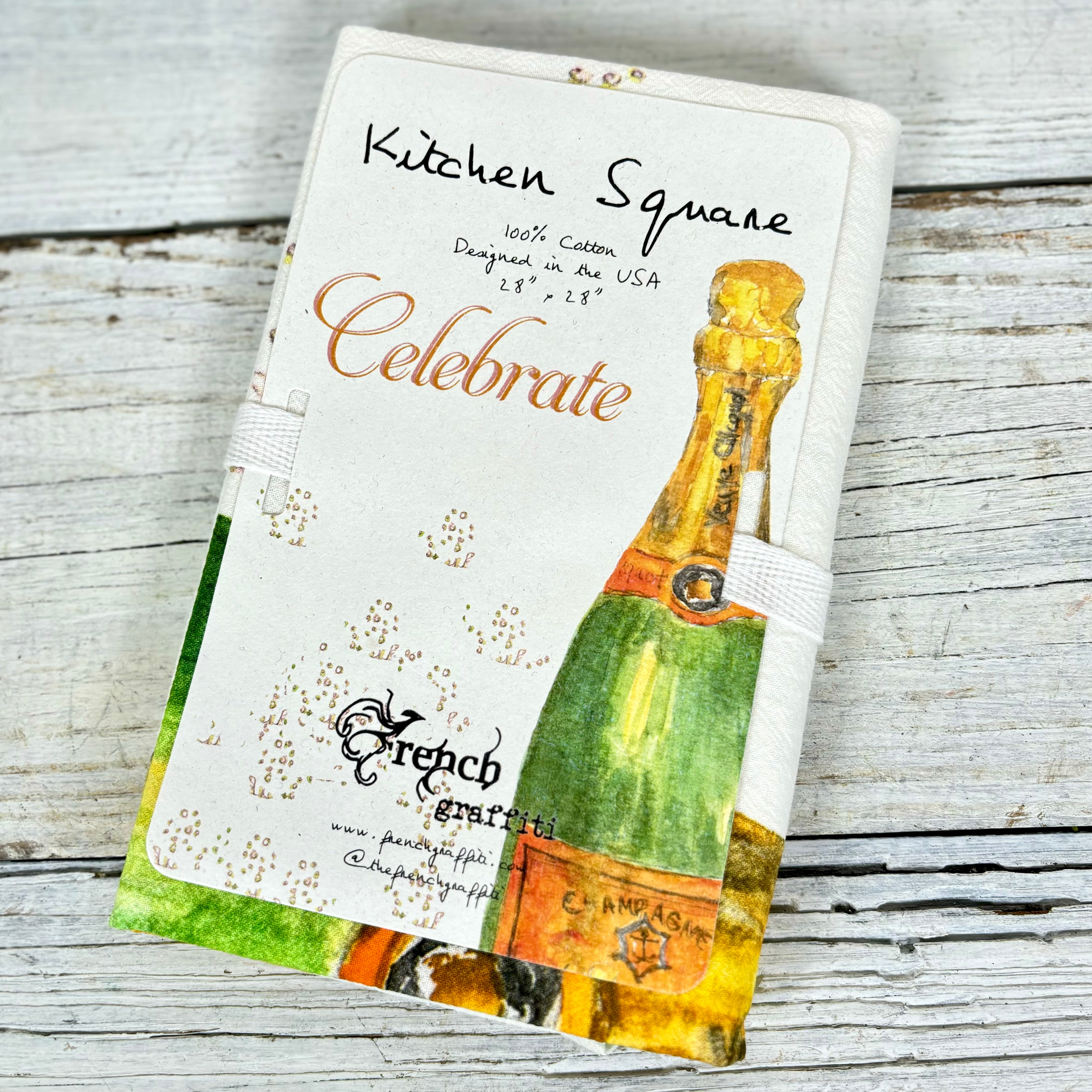 Celebrate Champagne Tea Towel