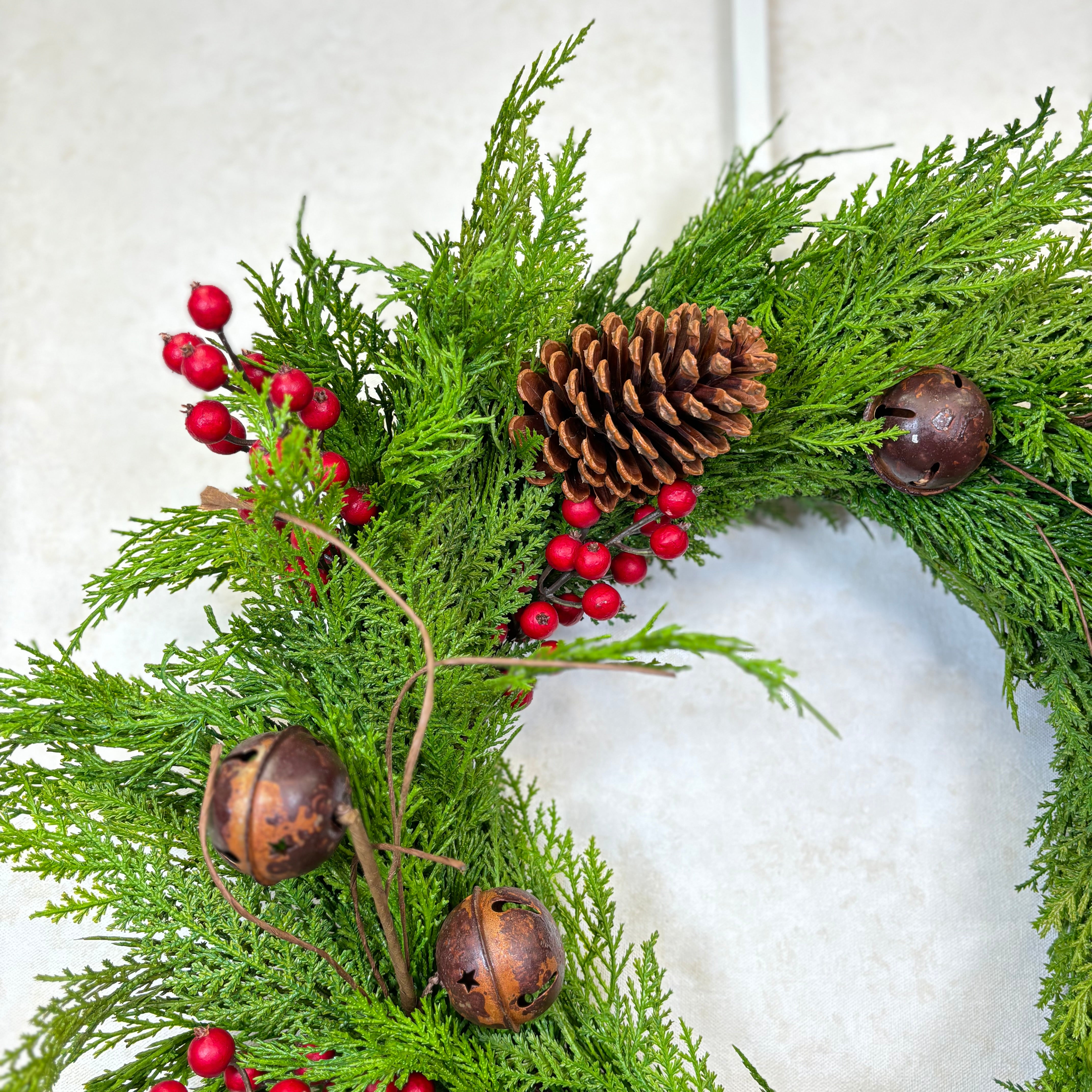 Cedar Bells Wreath  24"