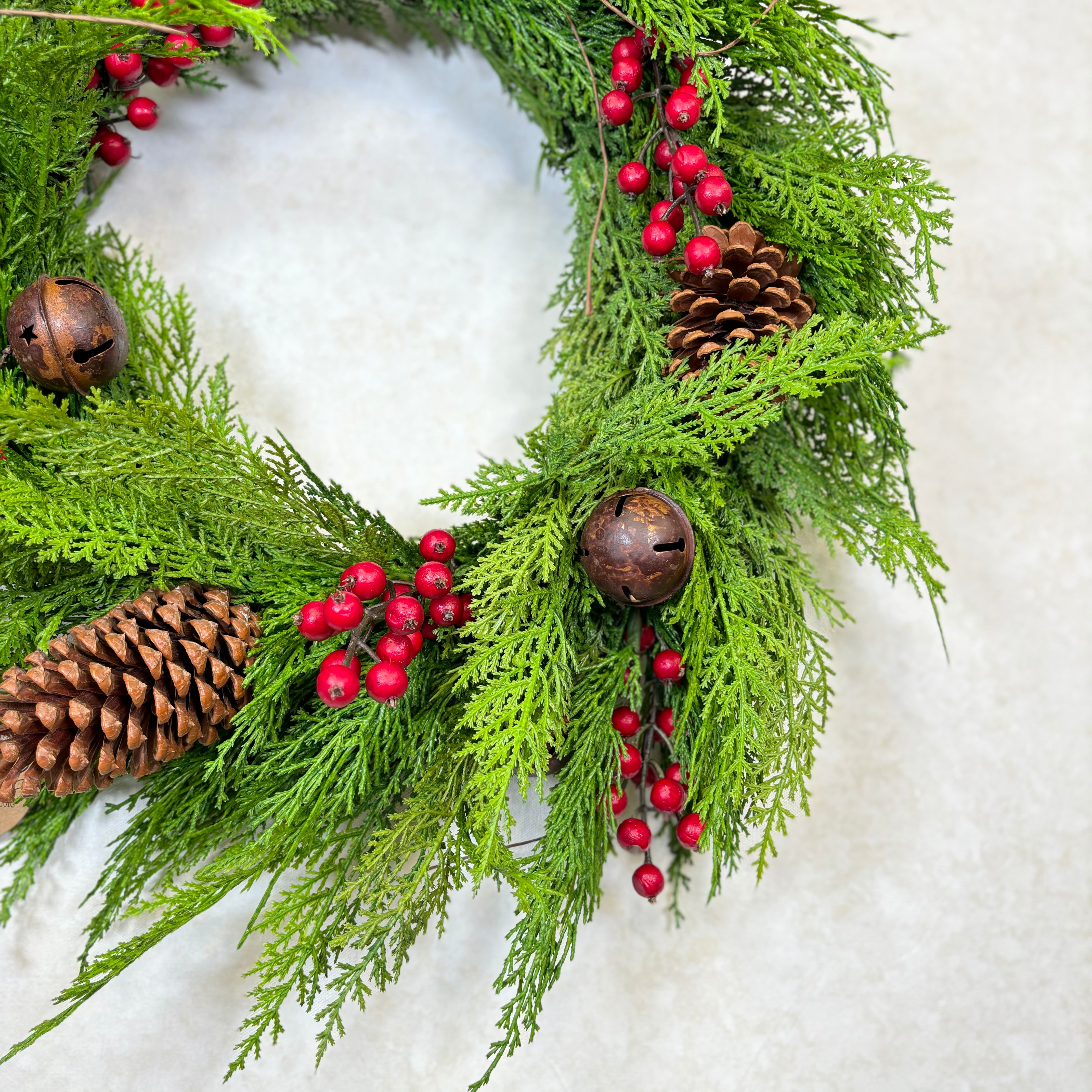 Cedar Bells Wreath  24"