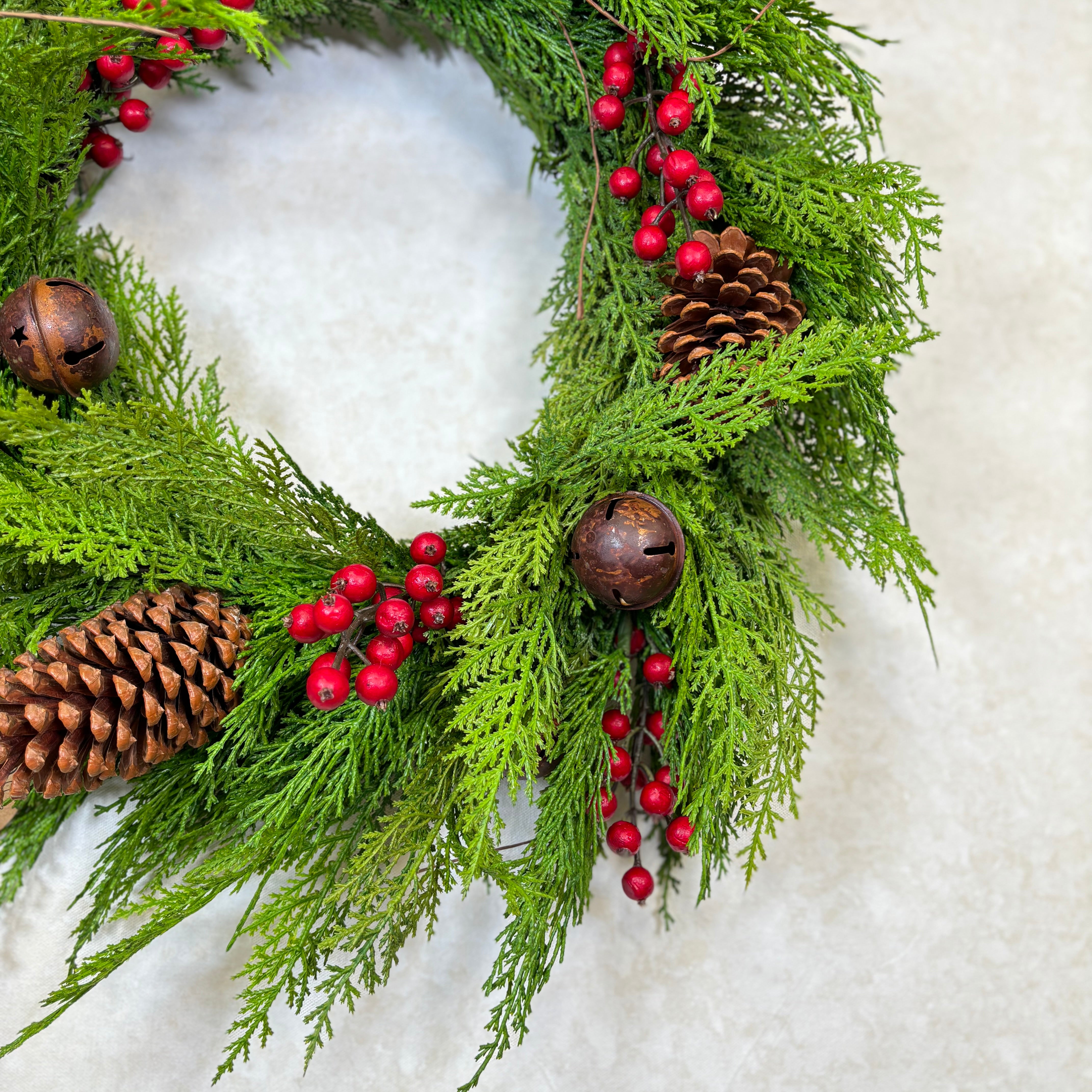 Cedar Bells Wreath  24"