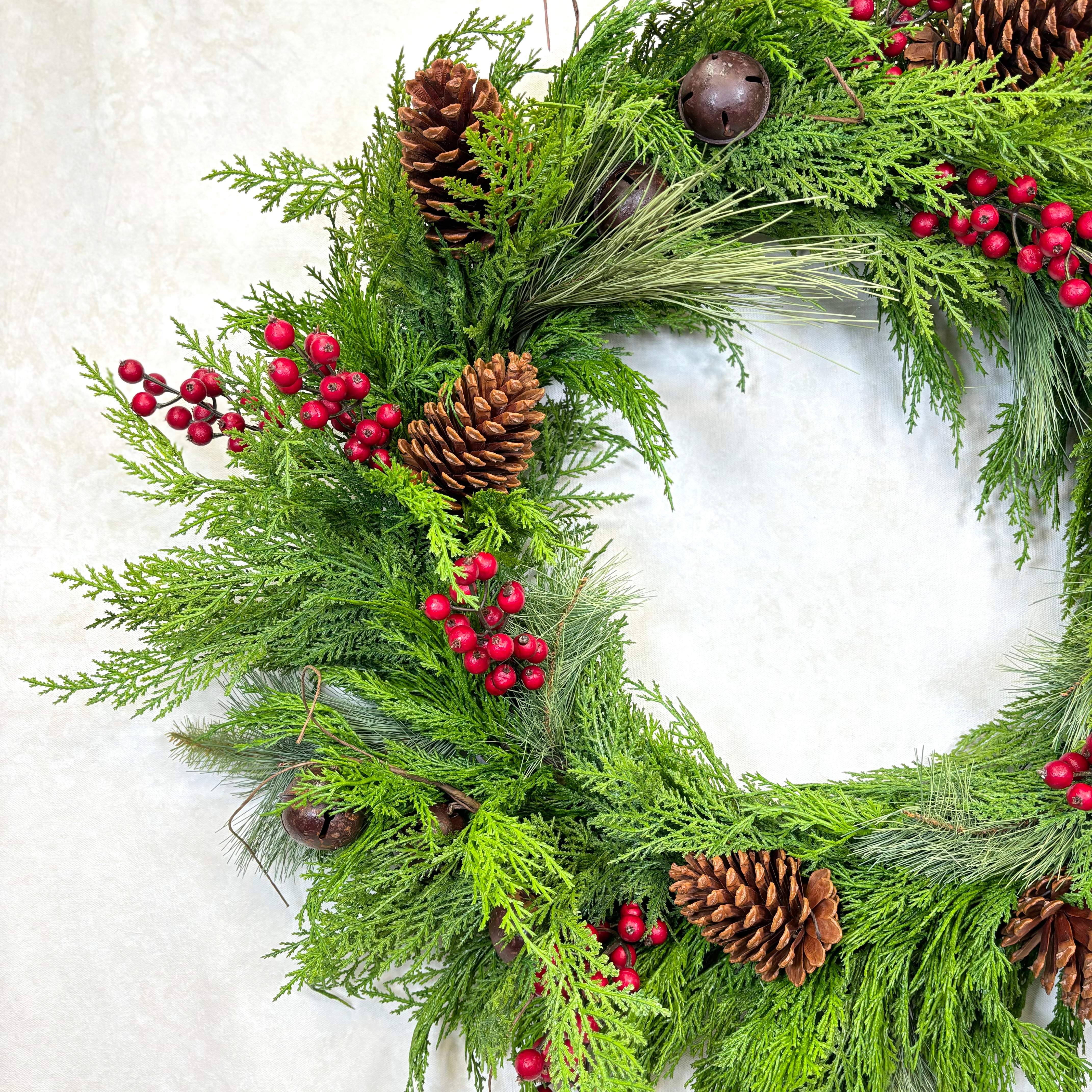 Cedar Bells Wreath  28"