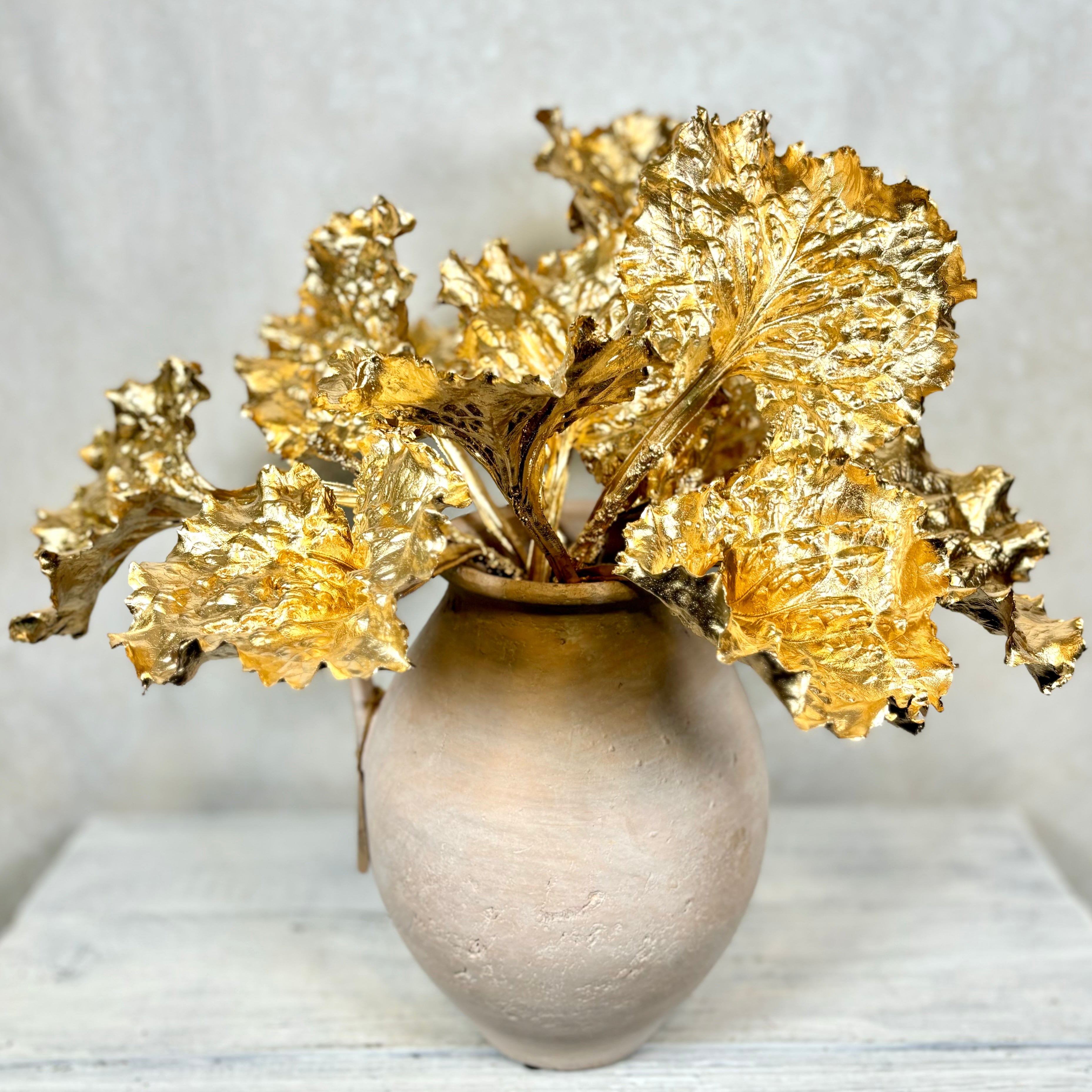 Metallic Ruffled Gold Spray