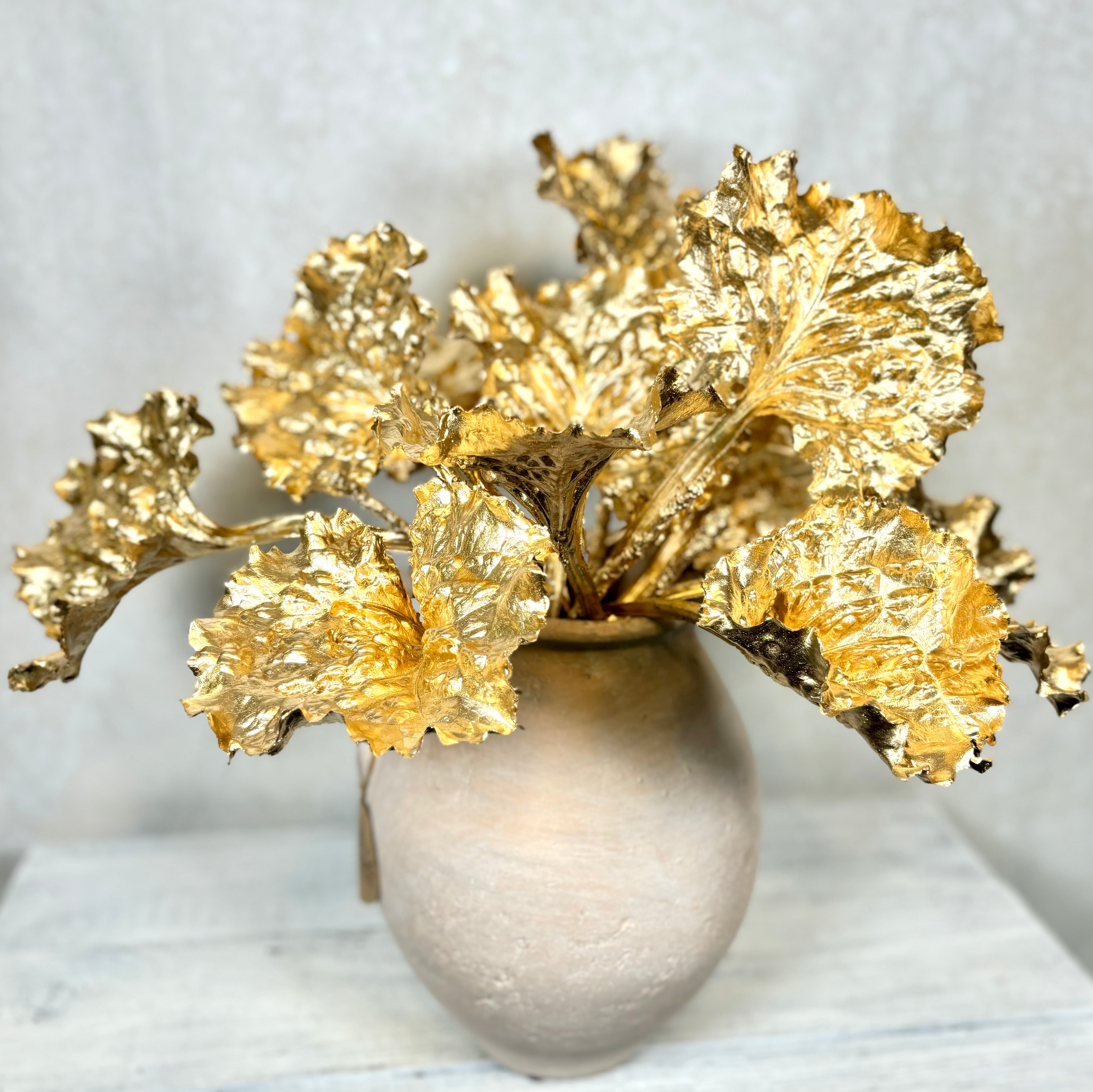 Metallic Ruffled Gold Spray