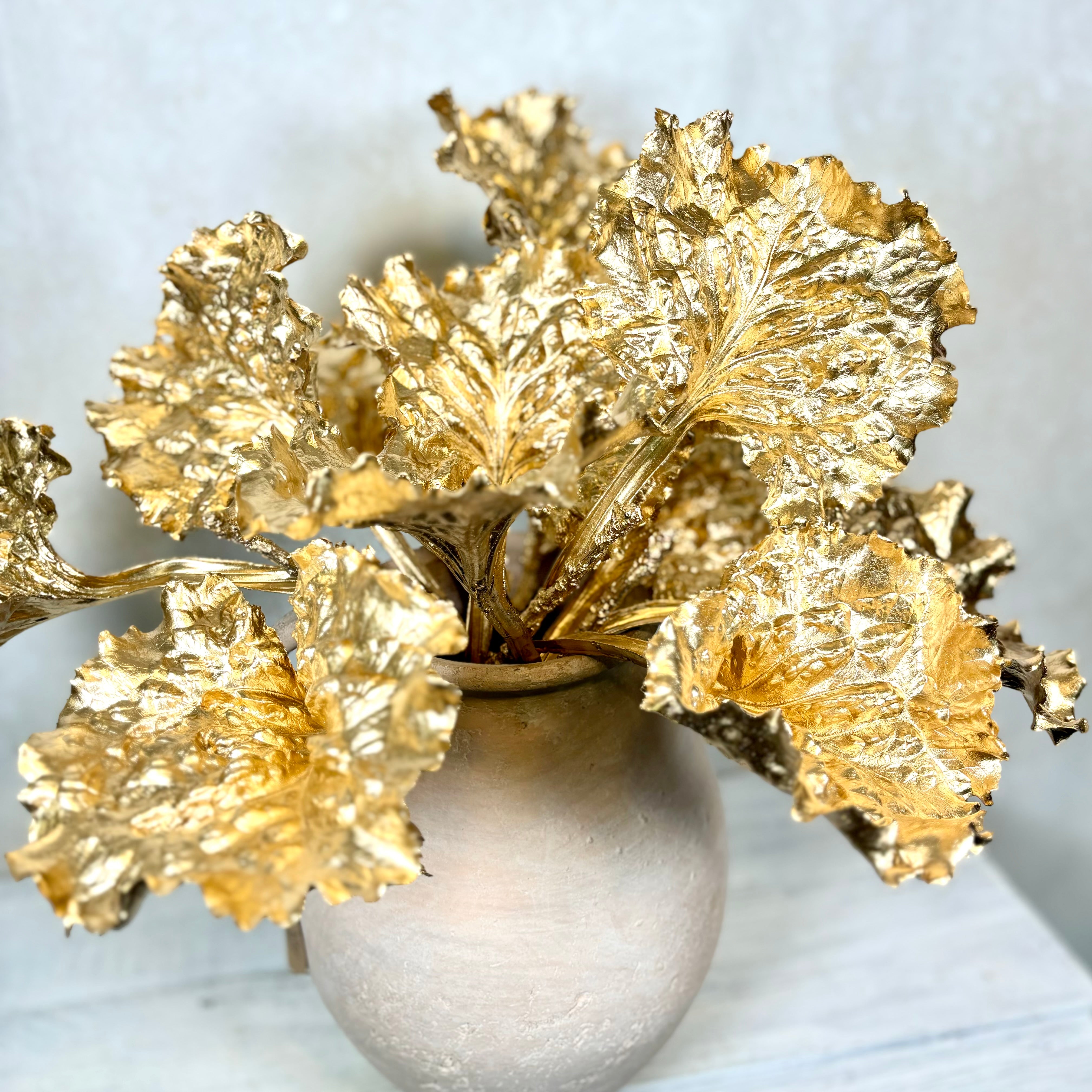 Metallic Ruffled Gold Spray