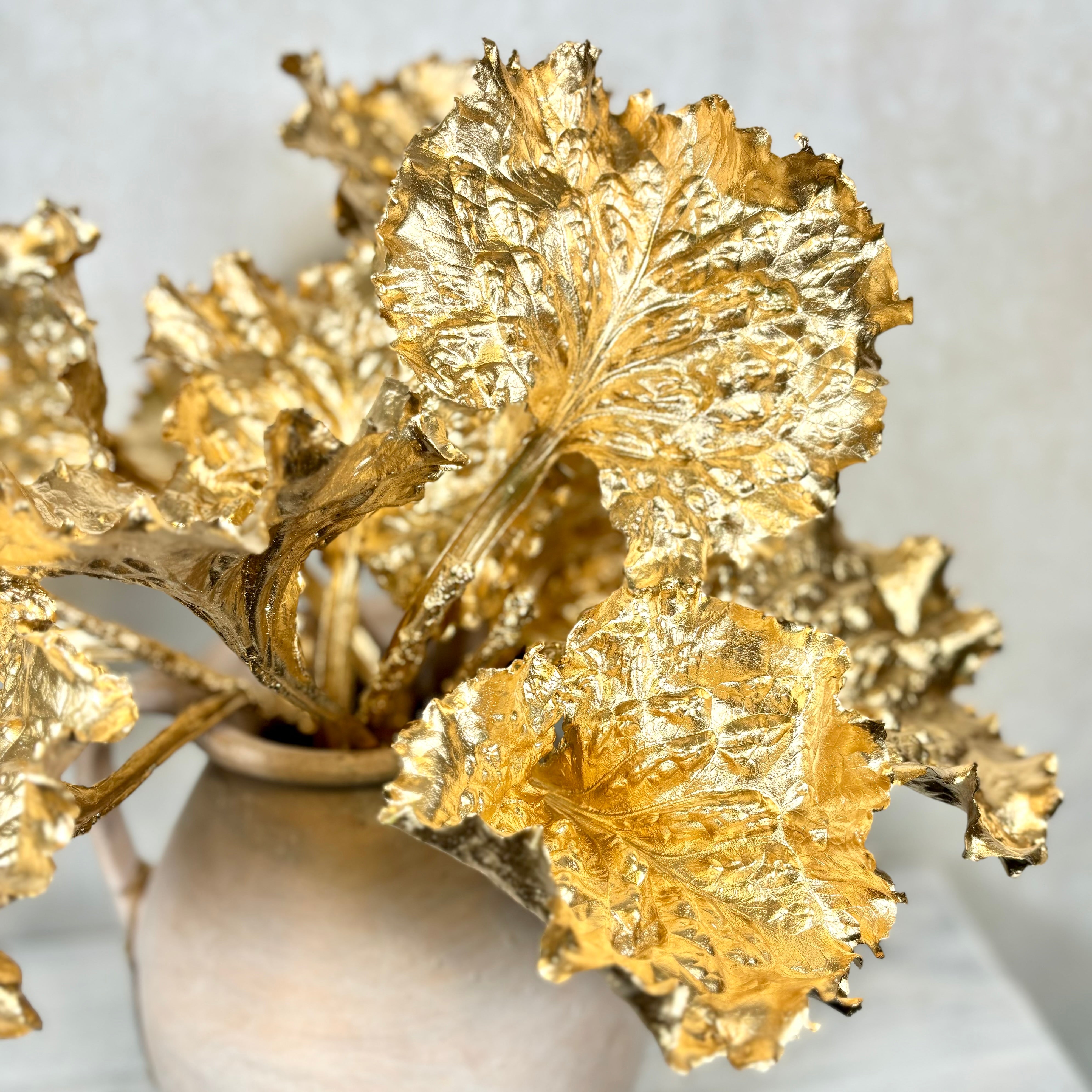 Metallic Ruffled Gold Spray