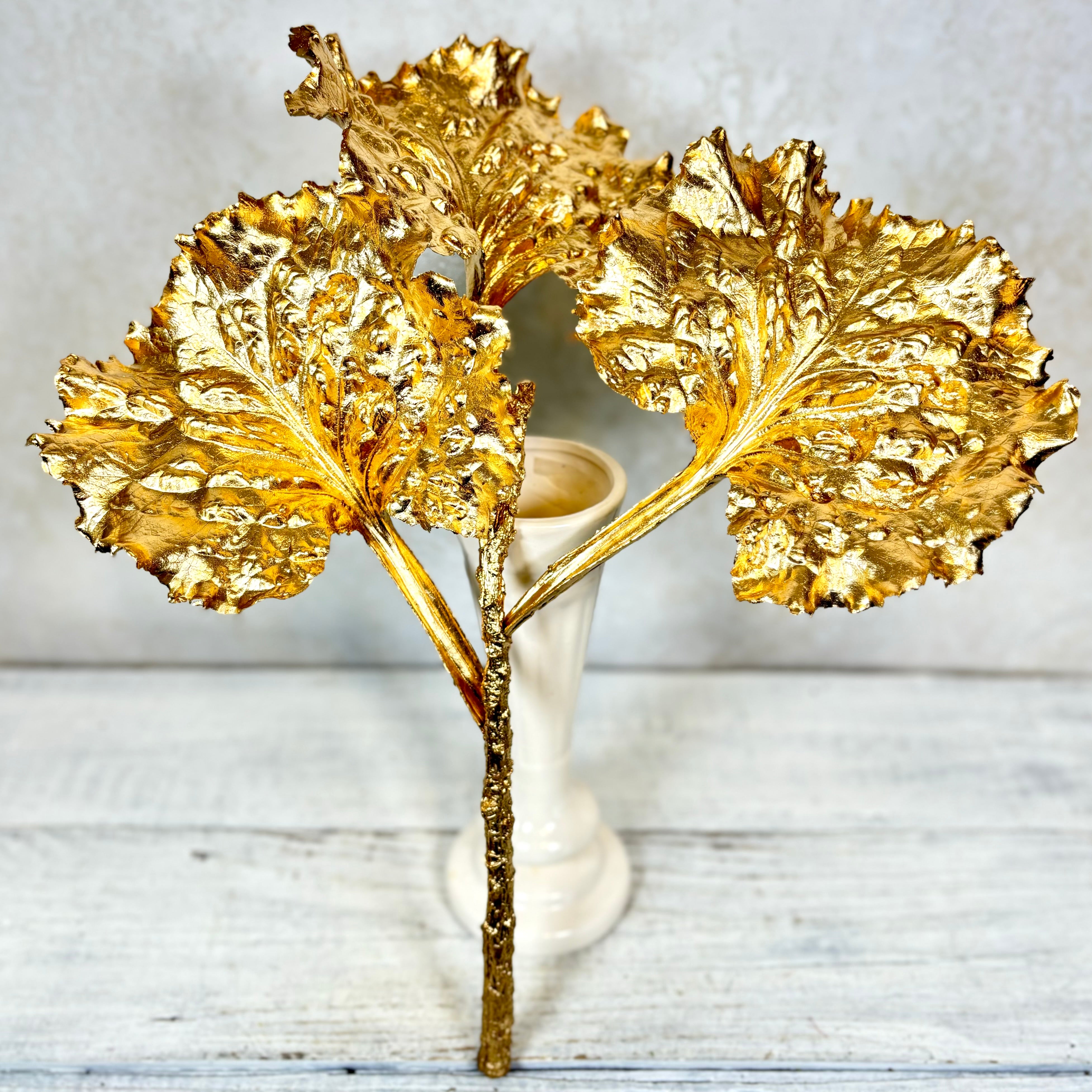 Metallic Ruffled Gold Spray