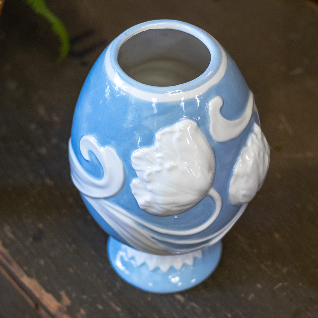 Embossed Egg Shape Vase