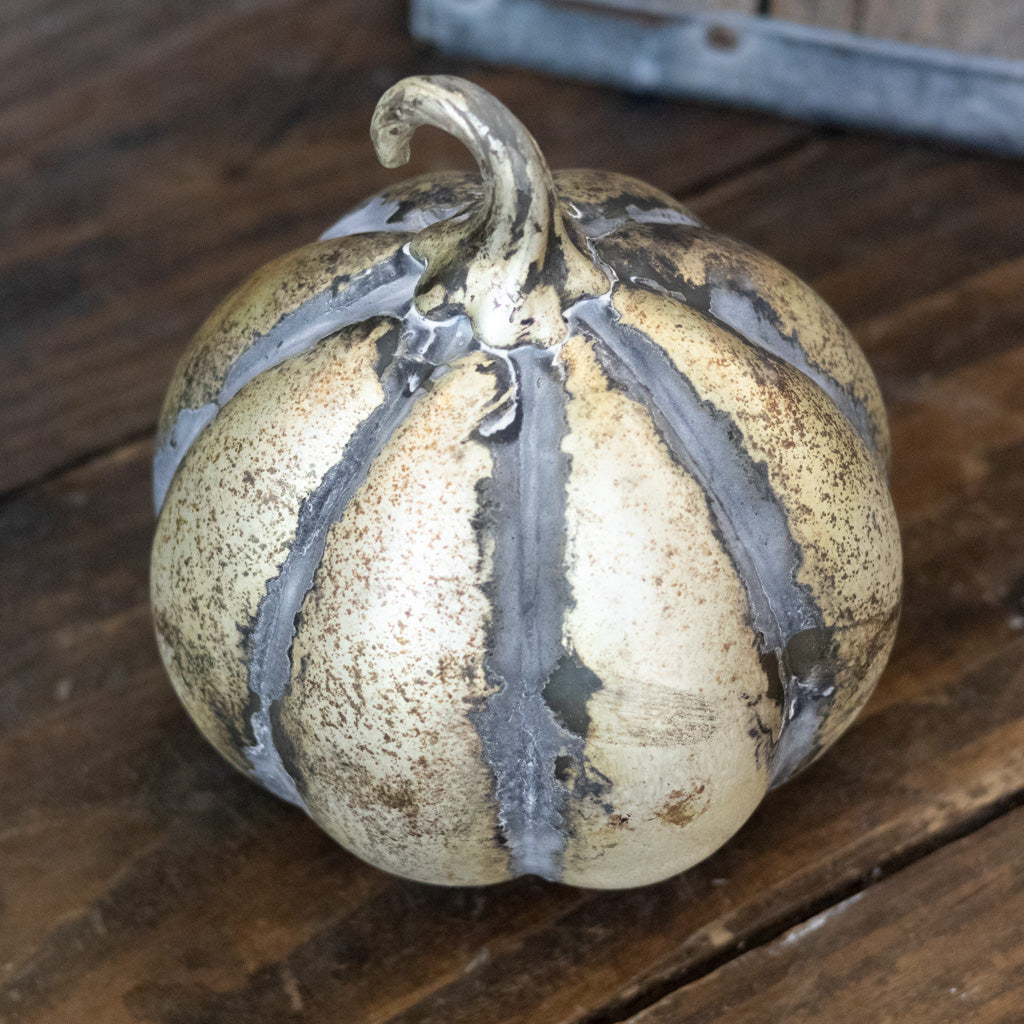 Matte Antiqued Gold Mercury Glass Pumpkin Medium