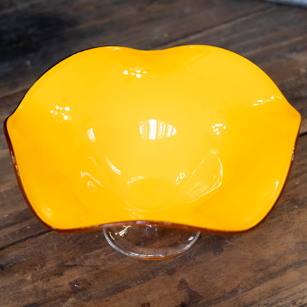 Czech Bohemian Tango Art Glass Compote