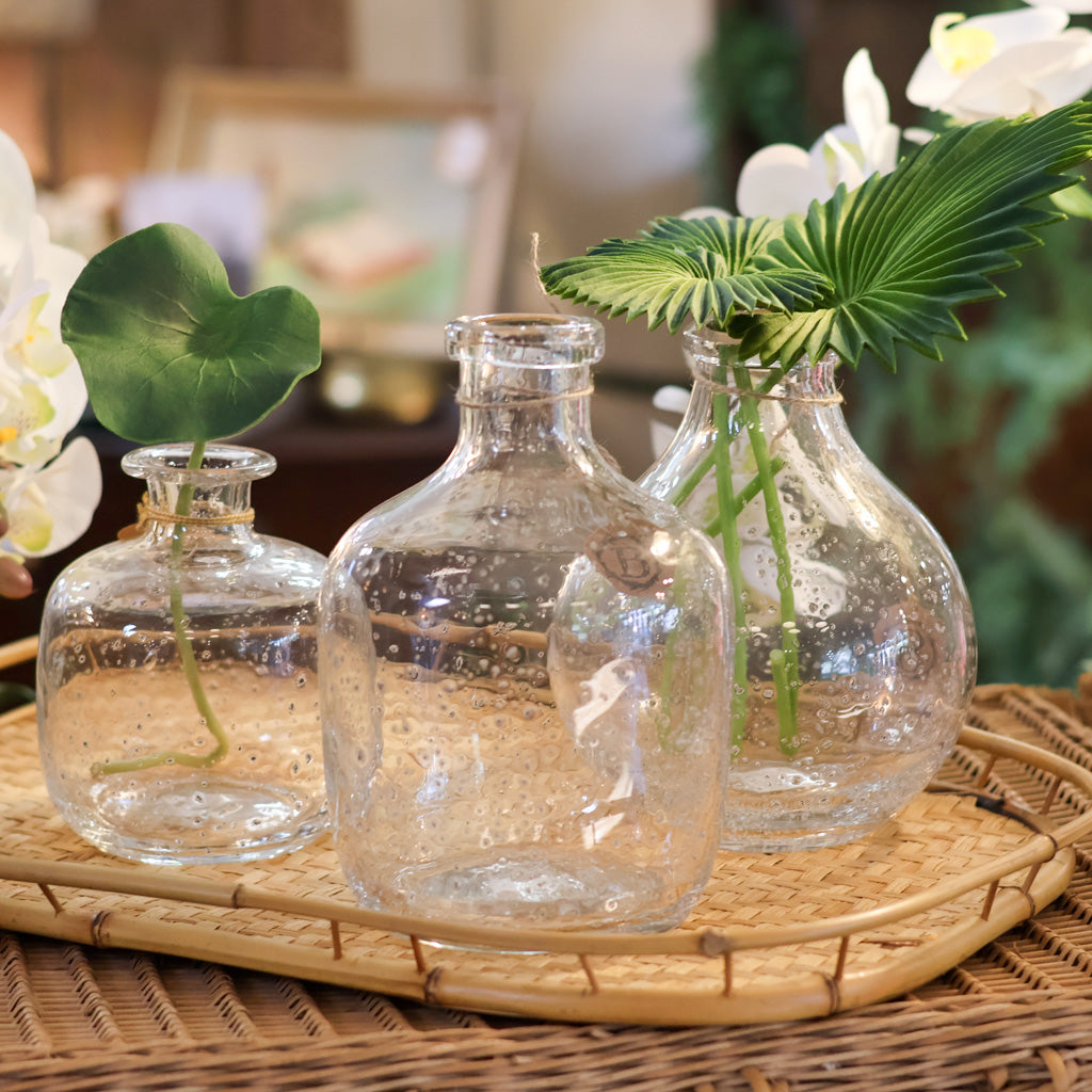 Textured Handblown Glass Vase Tall