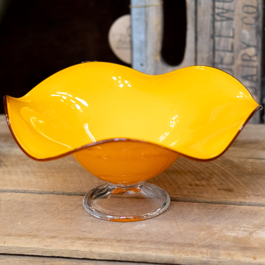 Czech Bohemian Tango Art Glass Compote