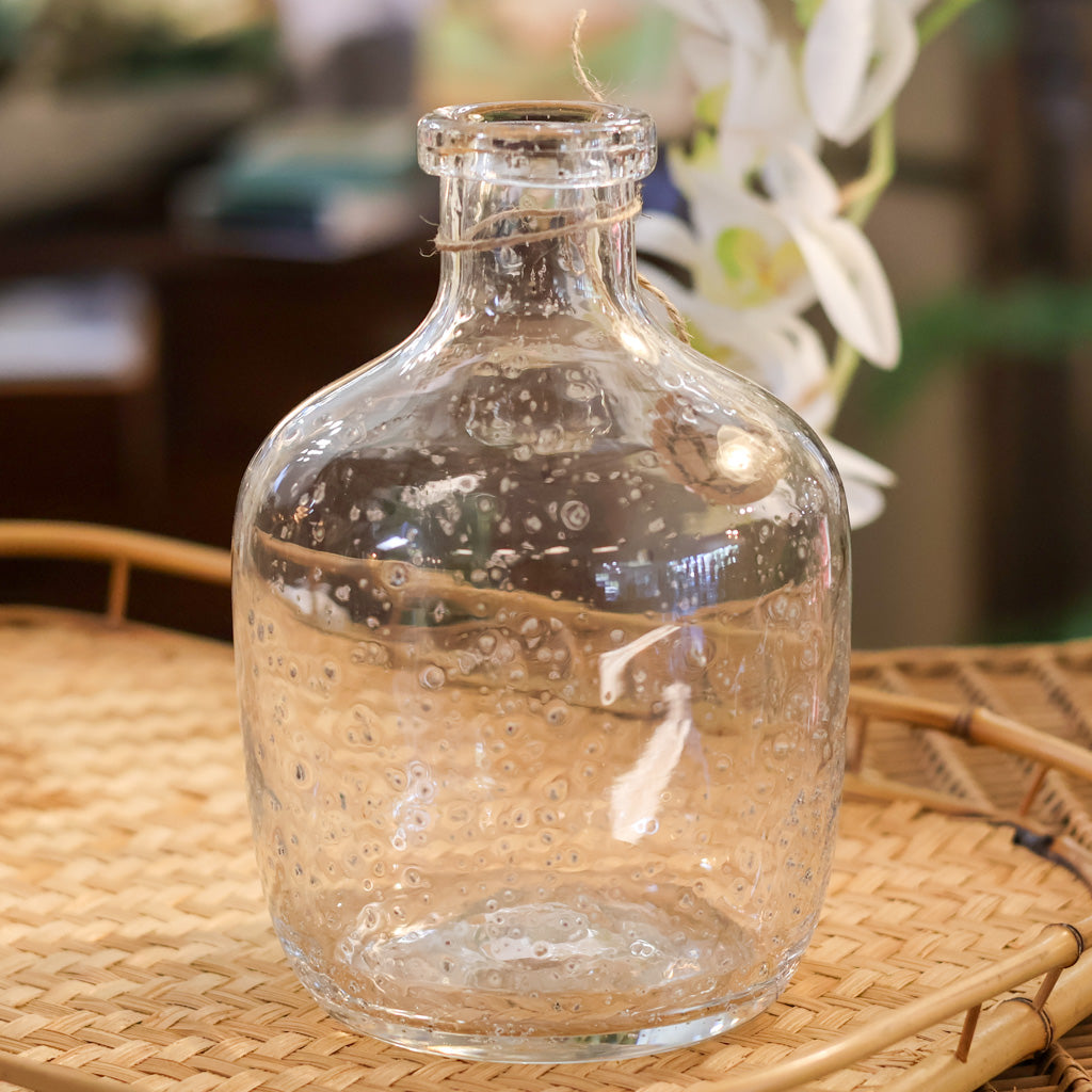 Textured Handblown Glass Vase Tall