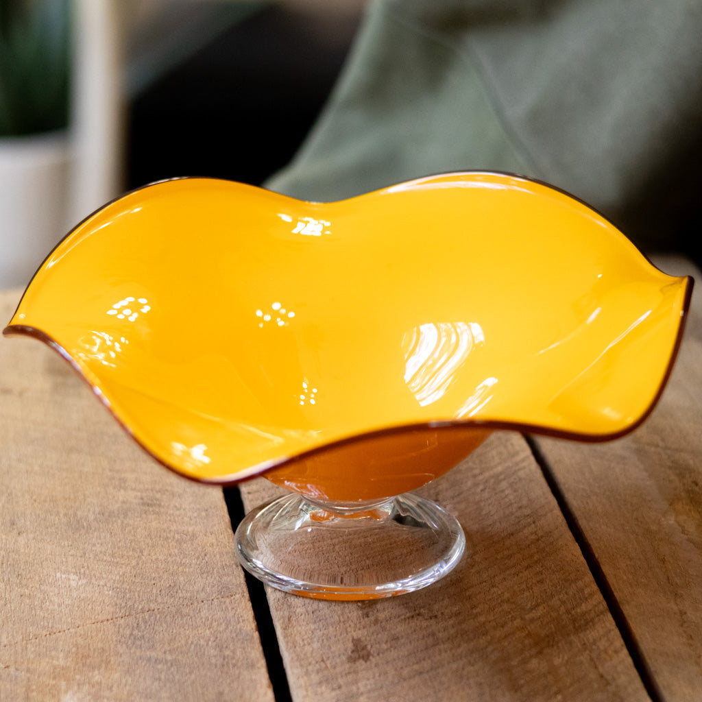 Czech Bohemian Tango Art Glass Compote