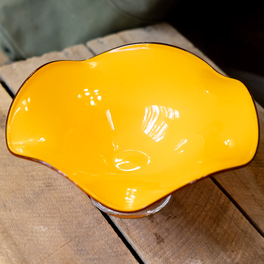 Czech Bohemian Tango Art Glass Compote