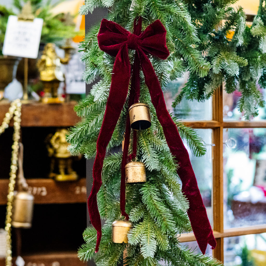 Burgundy Velvet Three Bell Hanger