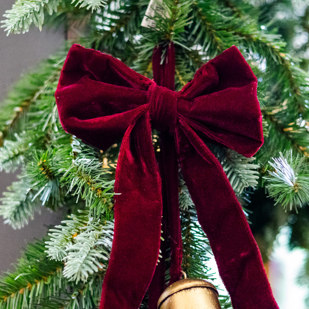 Burgundy Velvet Three Bell Hanger