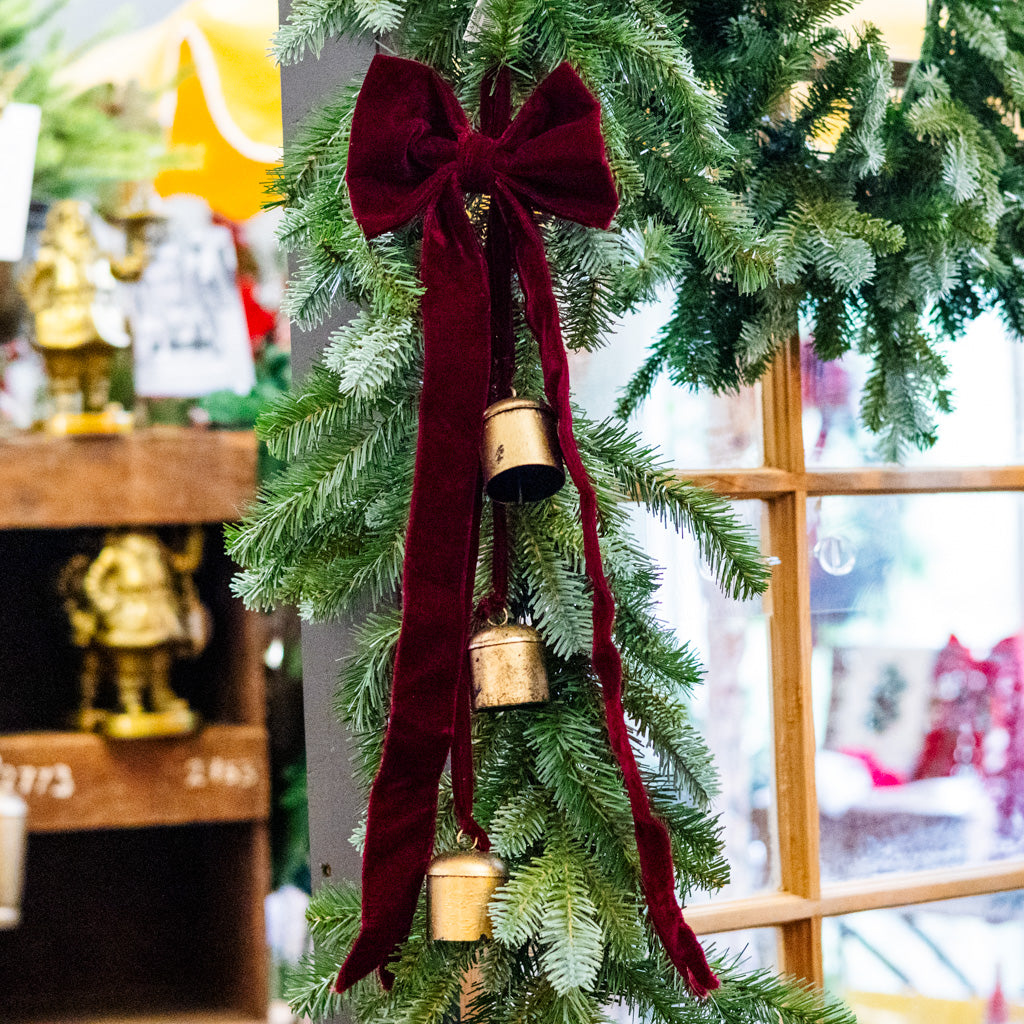 Burgundy Velvet Three Bell Hanger