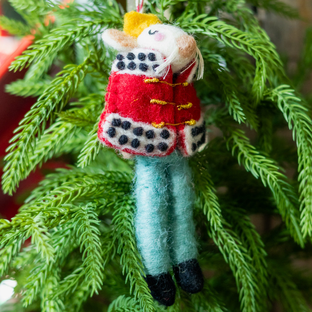 Felt Regal Mouse Red Jacket Ornament