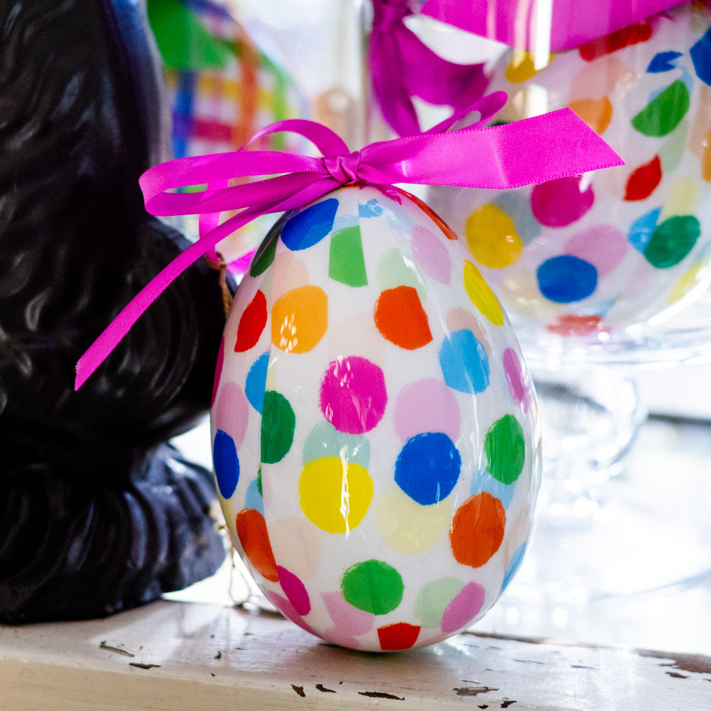 Polka Dot Confetti Egg Ornament