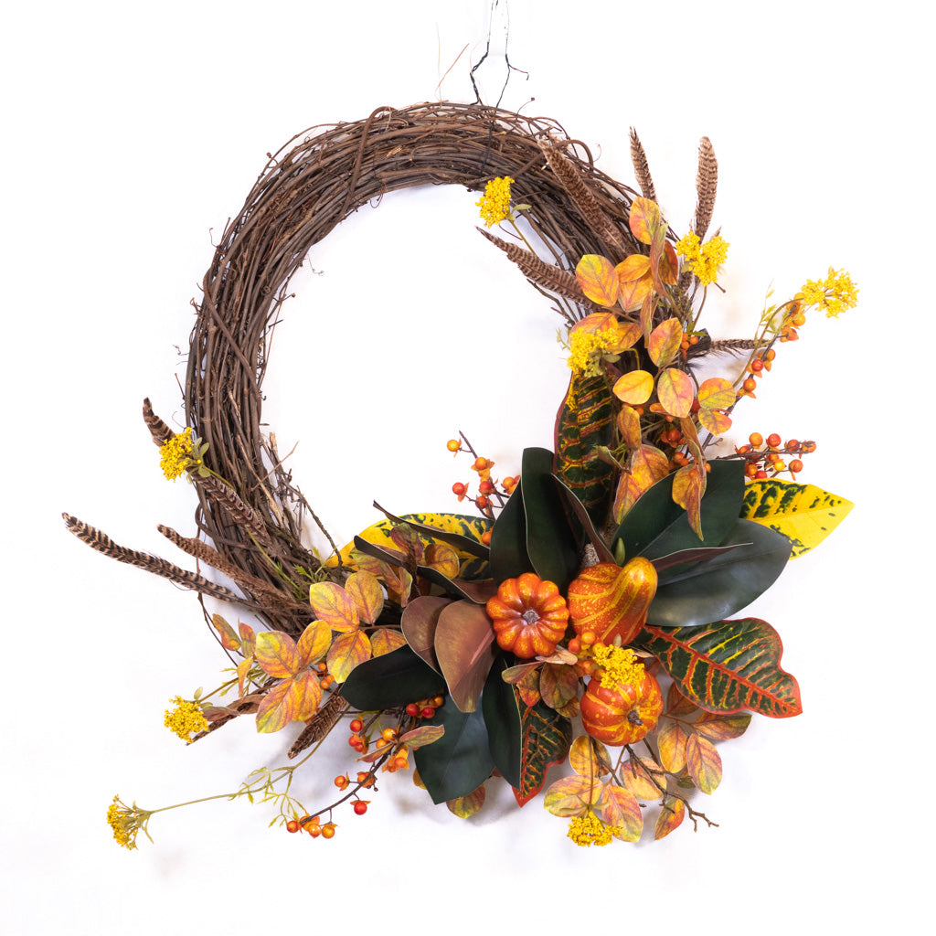 Classic Harvest Crescent Wreath