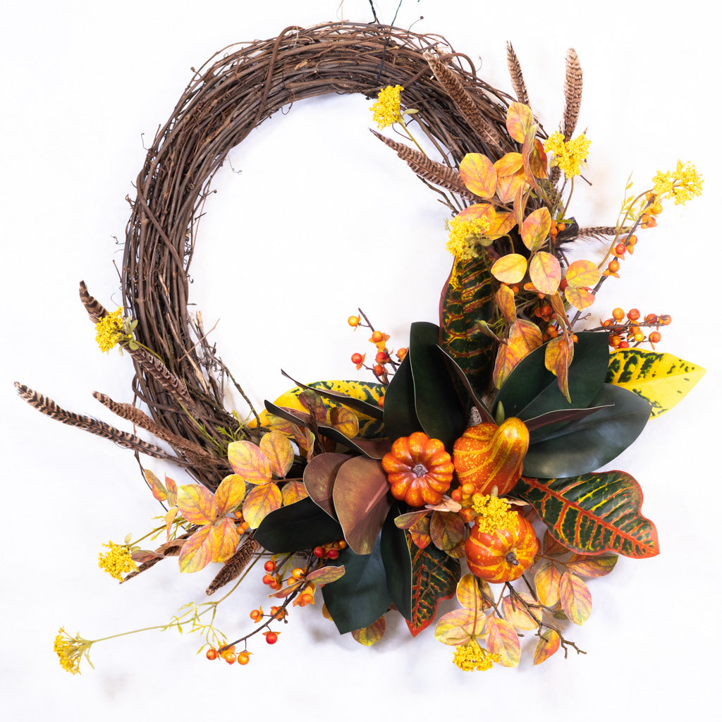 Classic Harvest Crescent Wreath