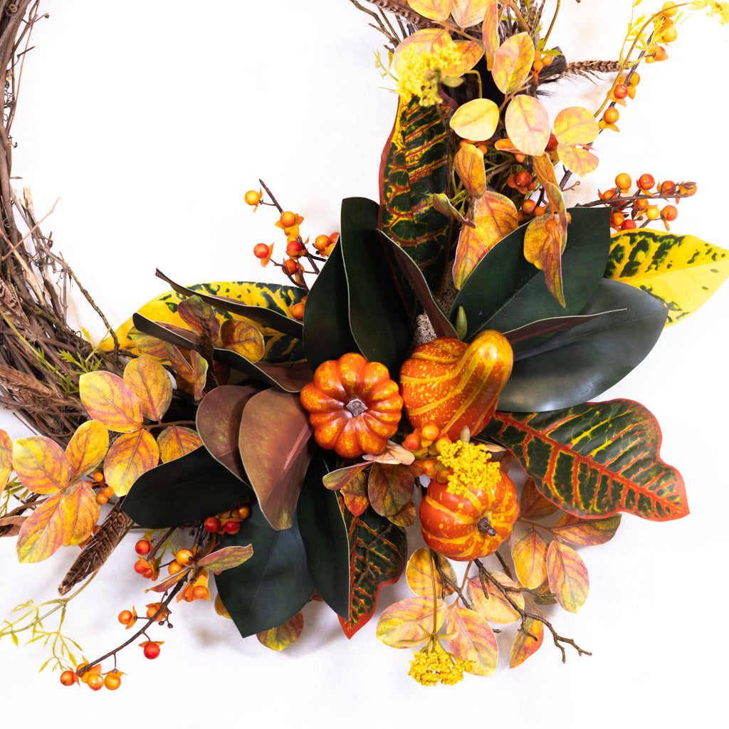 Classic Harvest Crescent Wreath