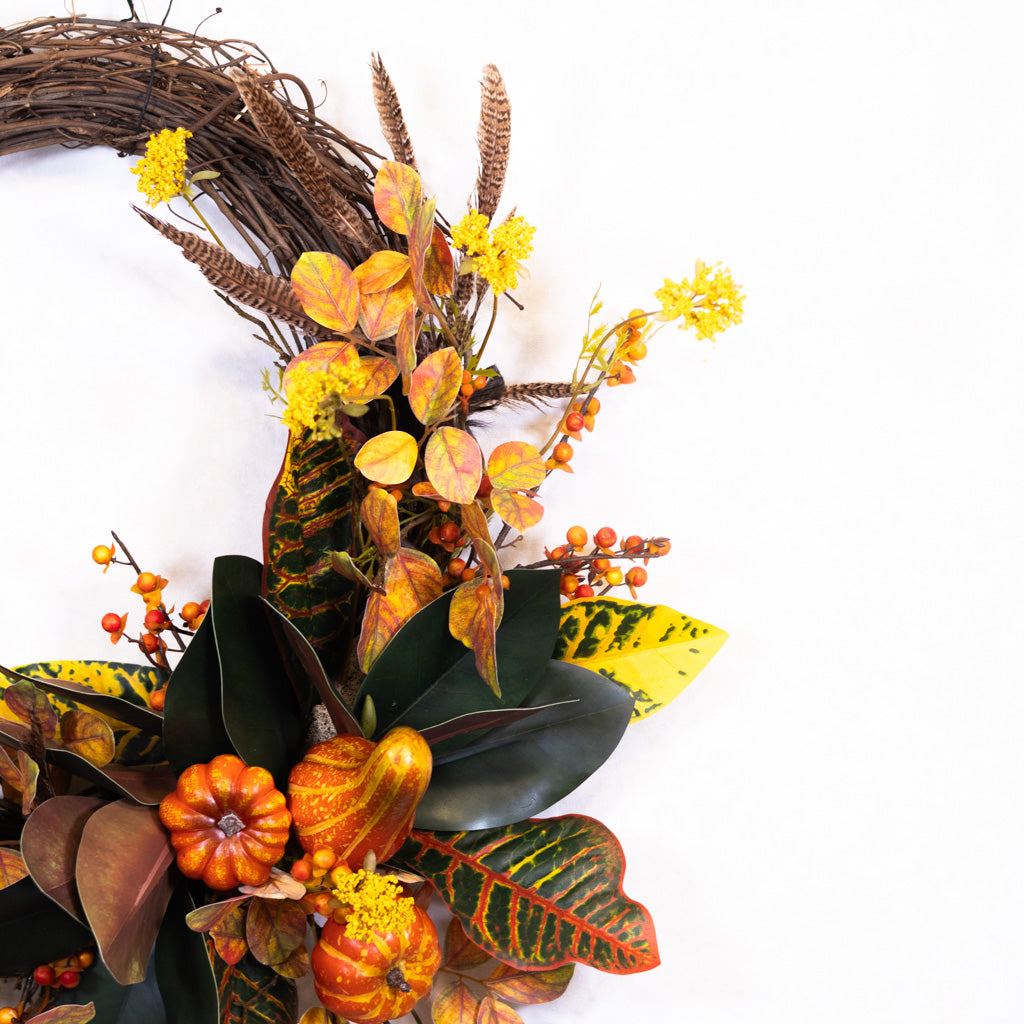Classic Harvest Crescent Wreath