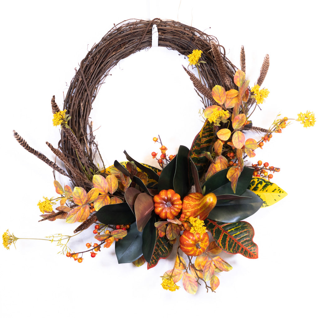 Classic Harvest Crescent Wreath