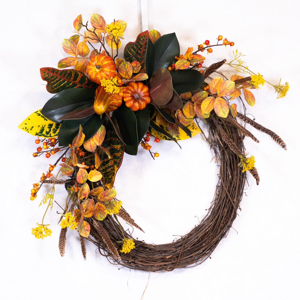 Classic Harvest Crescent Wreath