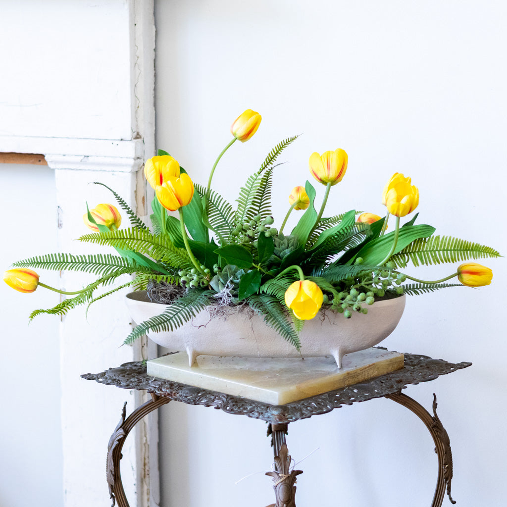 Tipsy Tulip Yellow Centerpiece