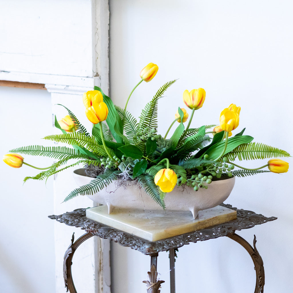 Tipsy Tulip Yellow Centerpiece
