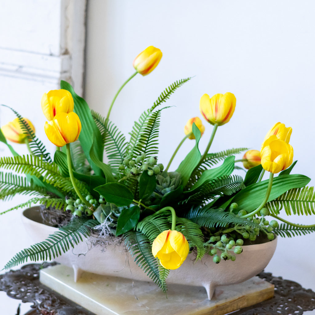 Tipsy Tulip Yellow Centerpiece