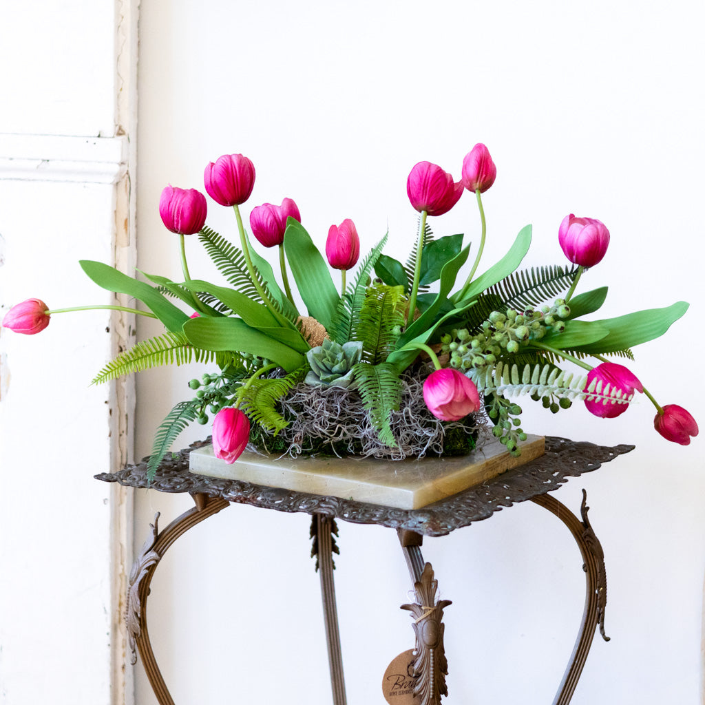 Tipsy Tulip Pink Centerpiece