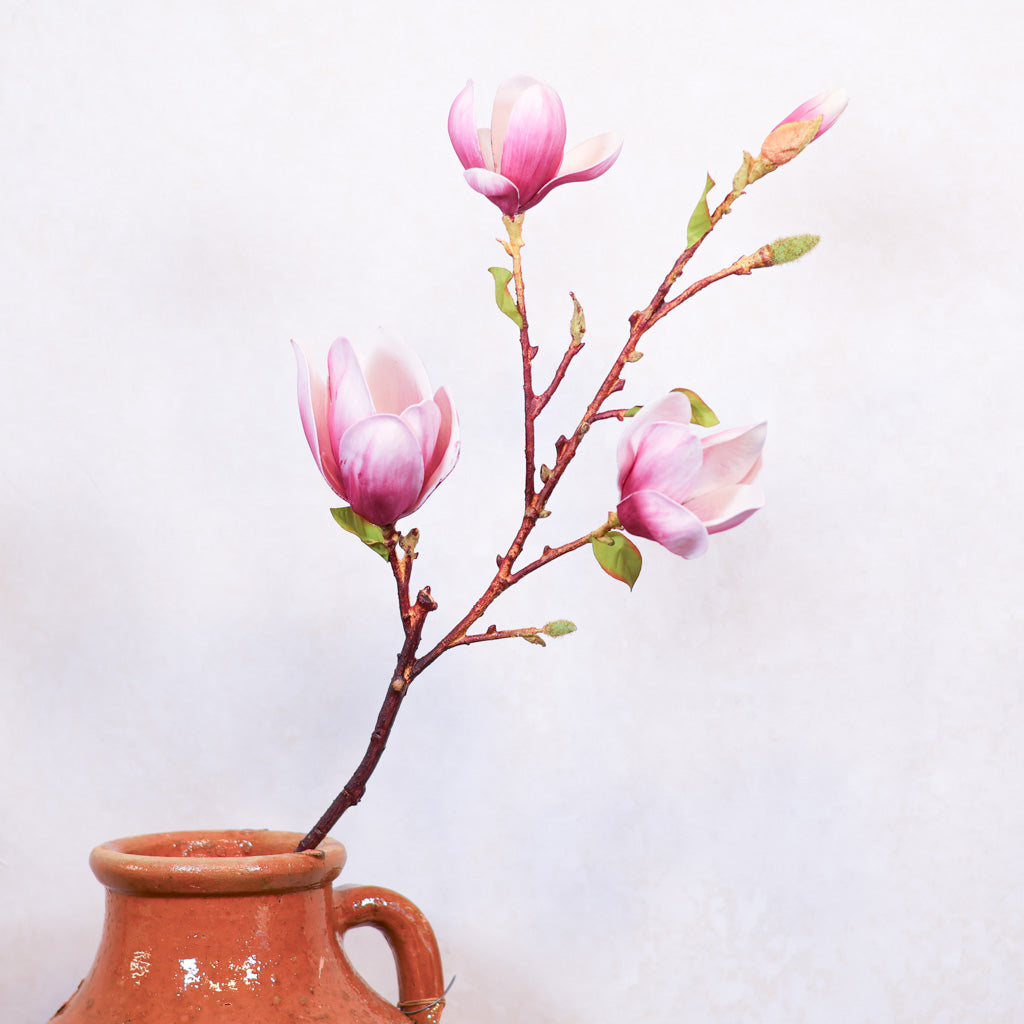 Pink Saucer Magnolia Spray Stem