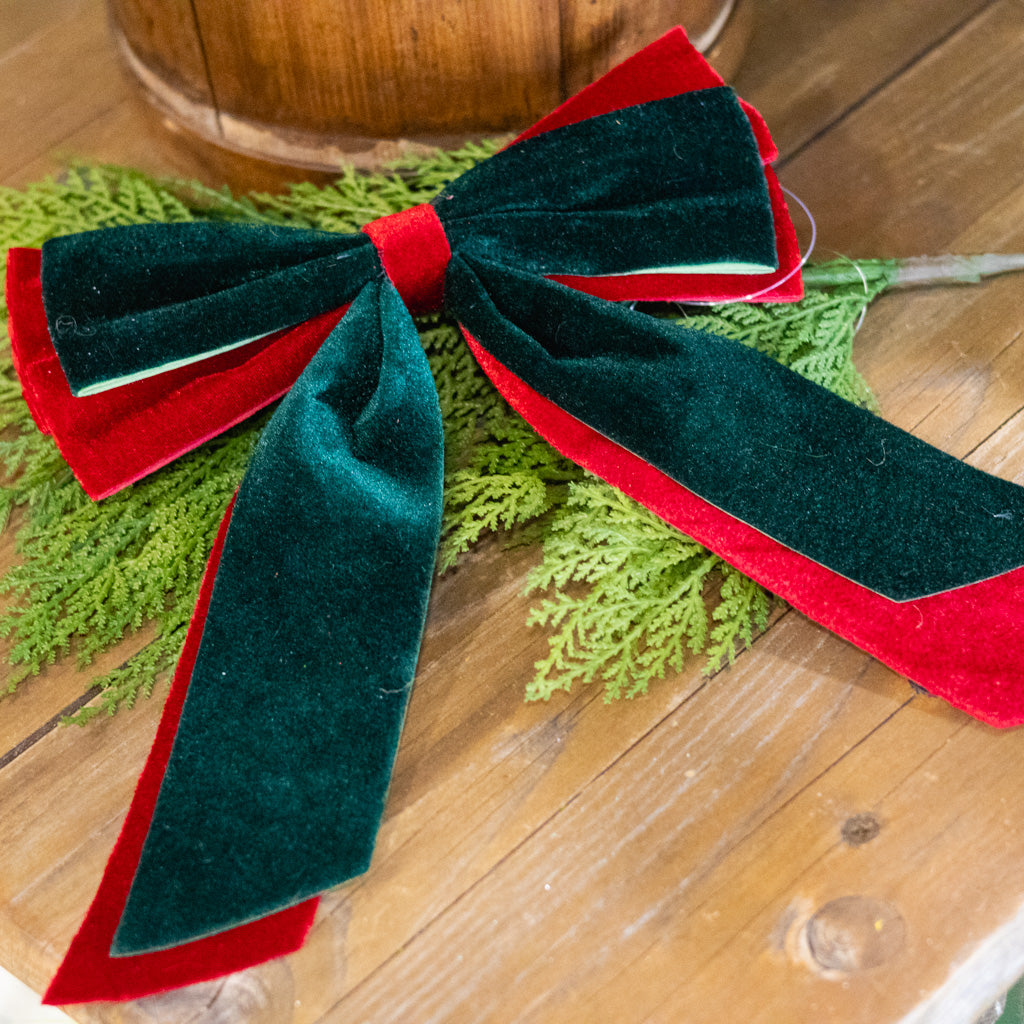 Bow Green Red Ornament