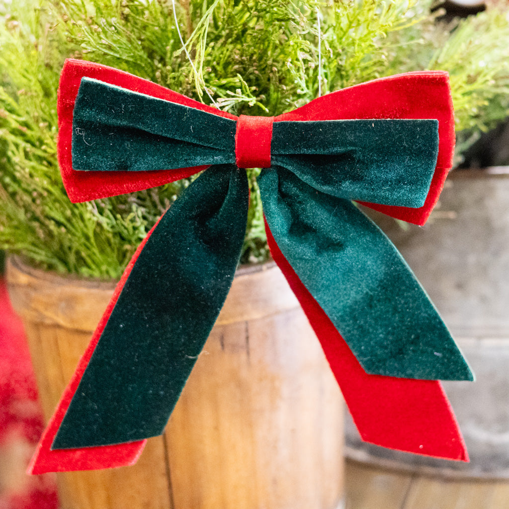 Bow Green Red Ornament