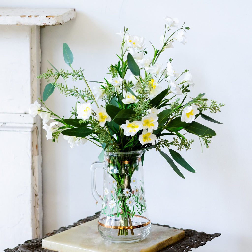 White Delphinium Bouquet Drop In