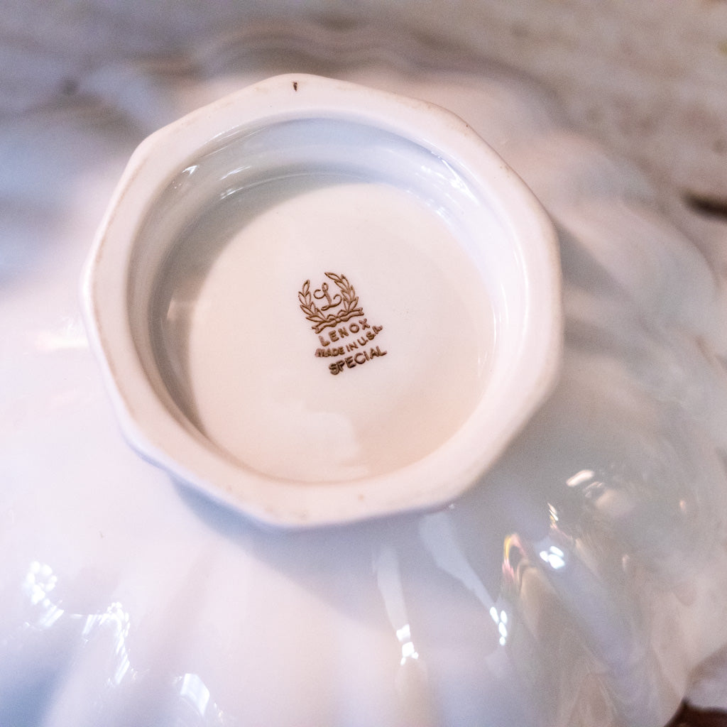 Lenox Small Gold Rim Floral Bowl