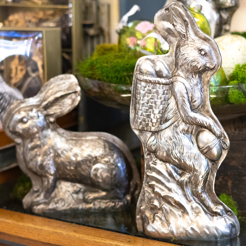 Antiqued Decorative Resin Easter Rabbit Candy Mold Standing