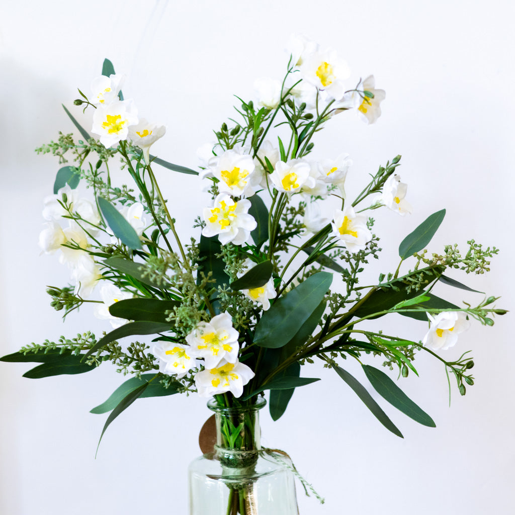 White Delphinium Bouquet Drop In