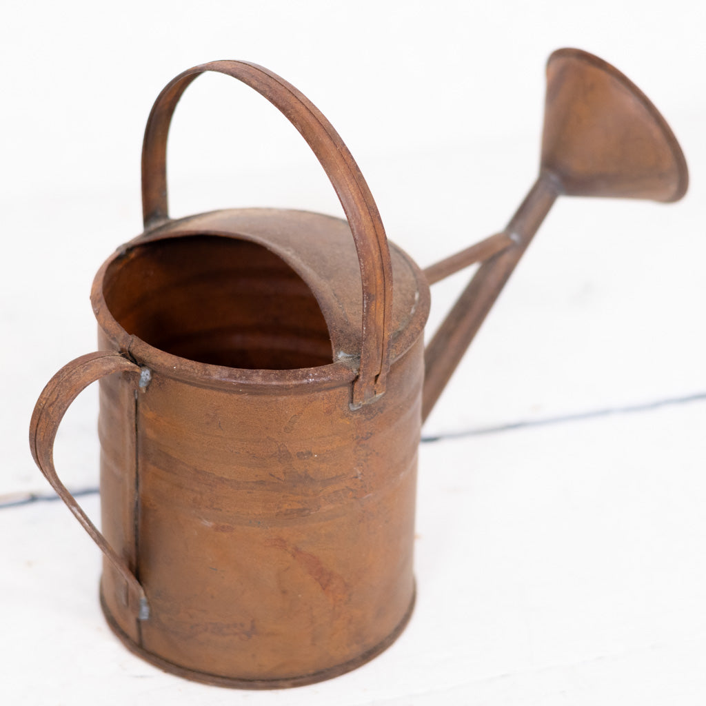 Copper Patina Metal Watering Can Small