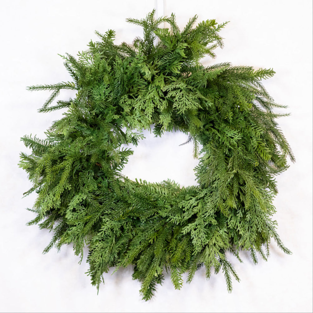 Real Touch Cedar Mixed Pine Juniper Wreath