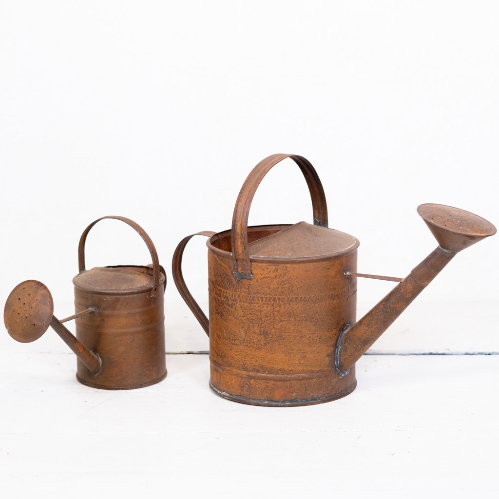 Copper Patina Metal Watering Can Large
