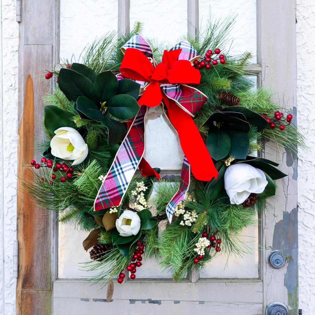 Sea Pines Holiday Wreath with Bow
