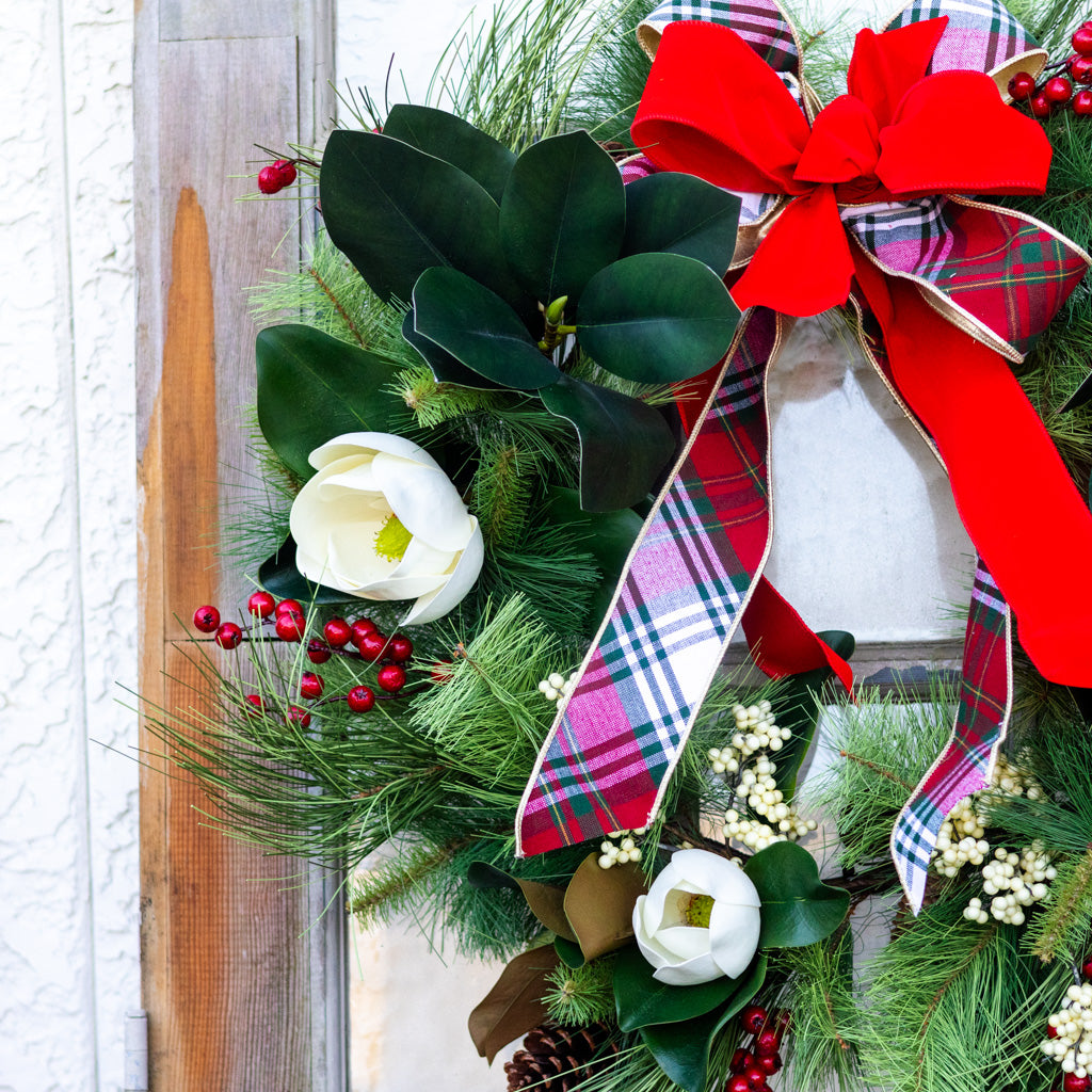Sea Pines Holiday Wreath with Bow