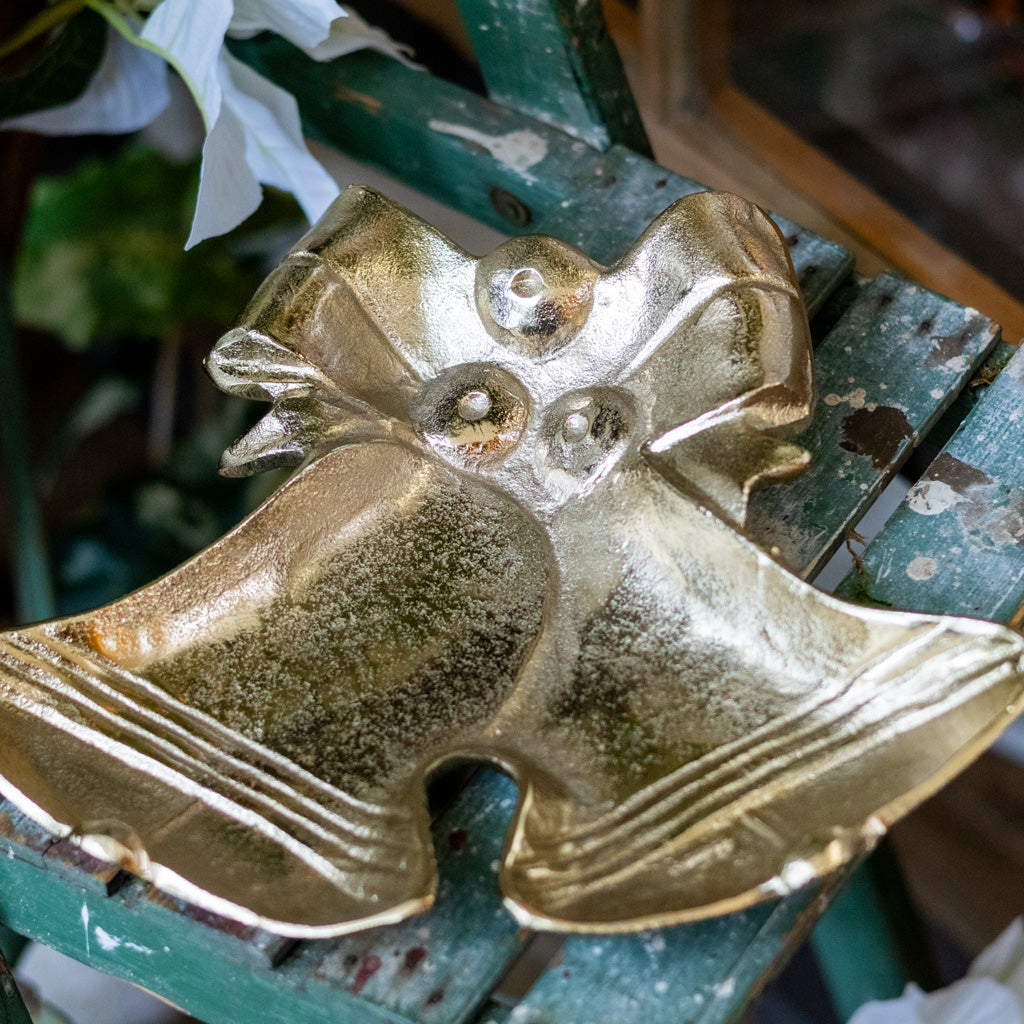 Antiqued Gold Bell Tray