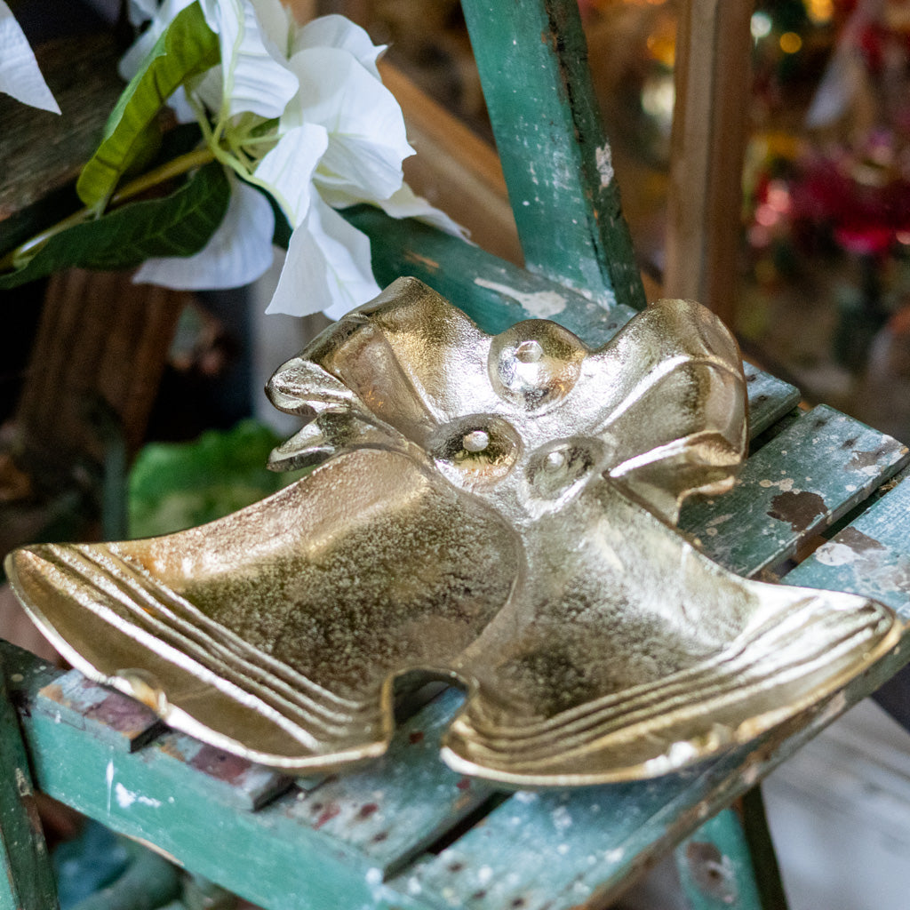 Antiqued Gold Bell Tray