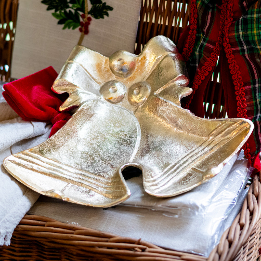 Antiqued Gold Bell Tray