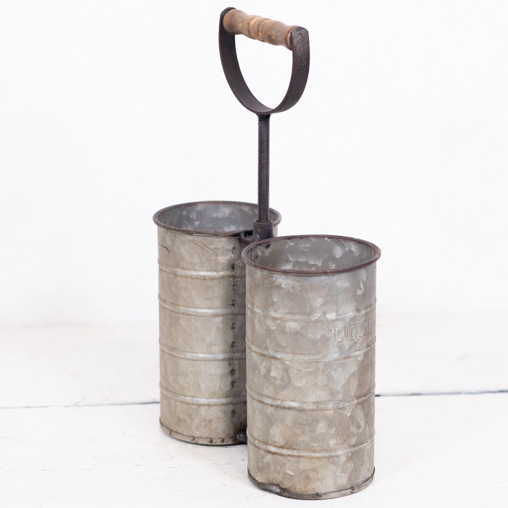 Ragon Metal Galvanized Double Wine Bottle Carrier